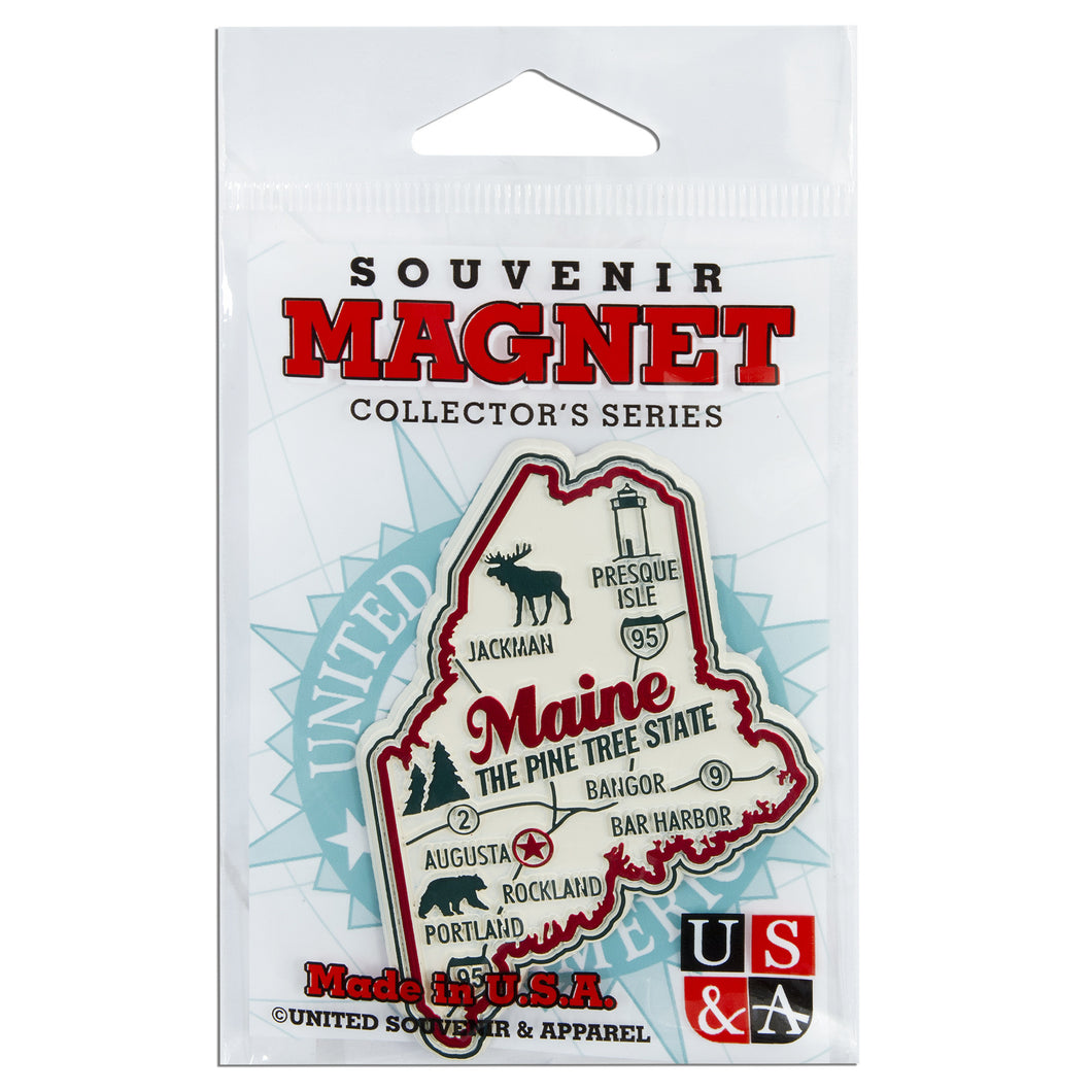 MGME98 Magnet 3 Color Map Maine with Cities