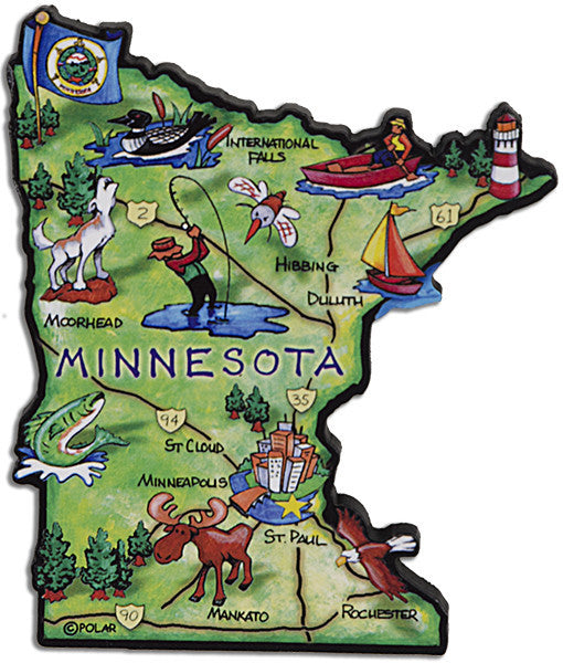 Magnet Large Artwood Minnesota Map