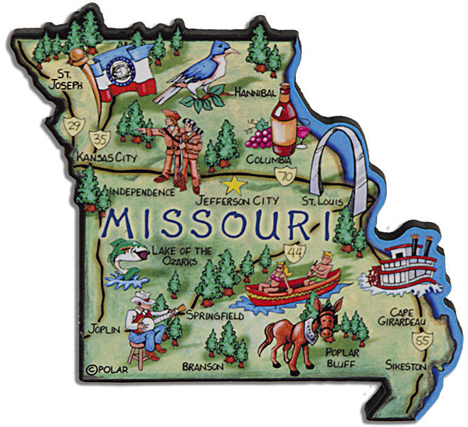 Magnet Large Artwood Missouri Map