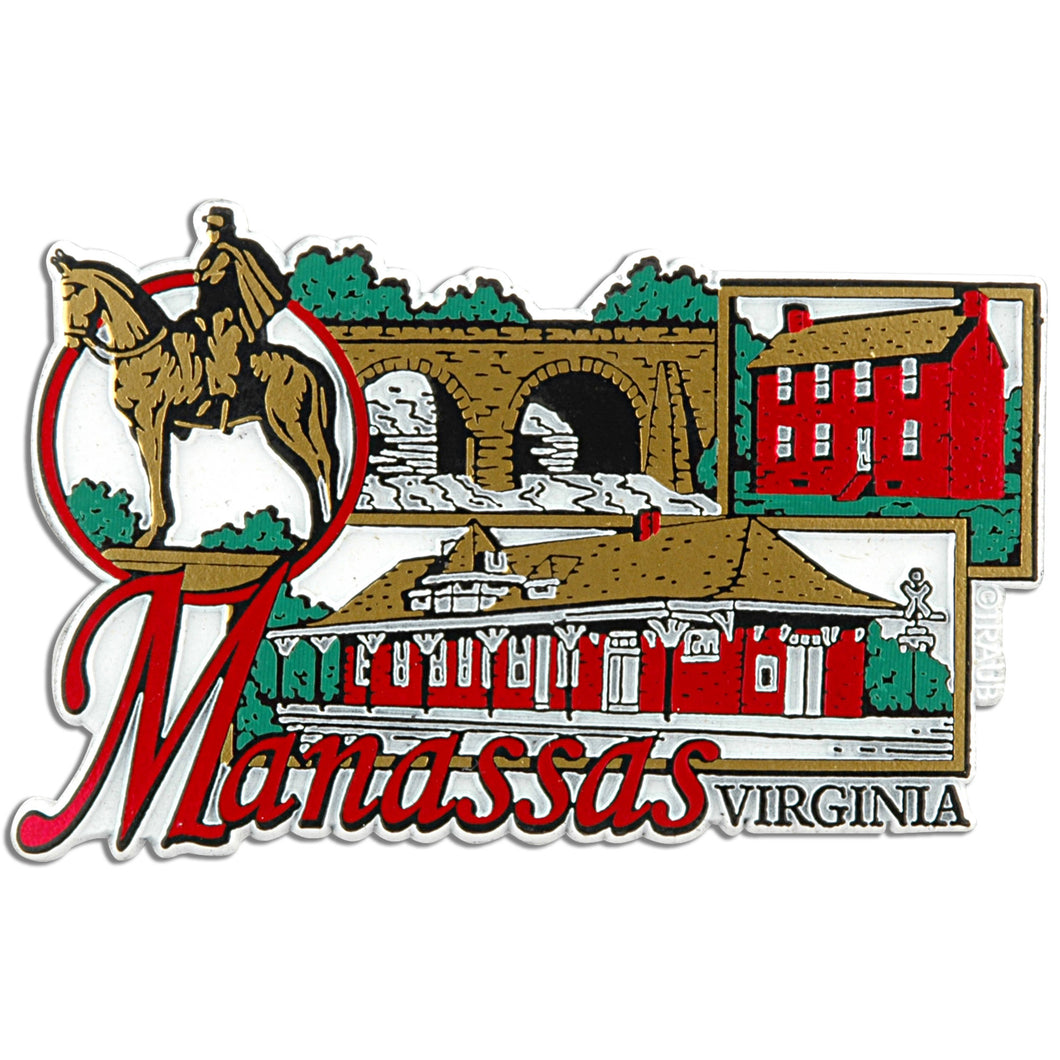 Rubber Magnet Large Manassas Virginia Montage