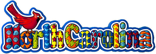 Magnet Raised Word North Carolina