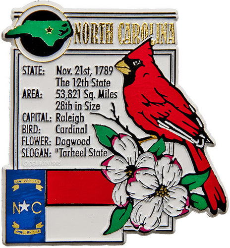 Rubber Magnet Large North Carolina History