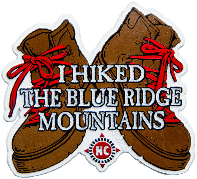 Rubber Magnet Large I Hiked The Blue Ridge Mountains NC