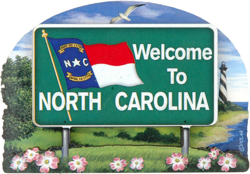 Magnet Wood Welcome Sign North Carolina