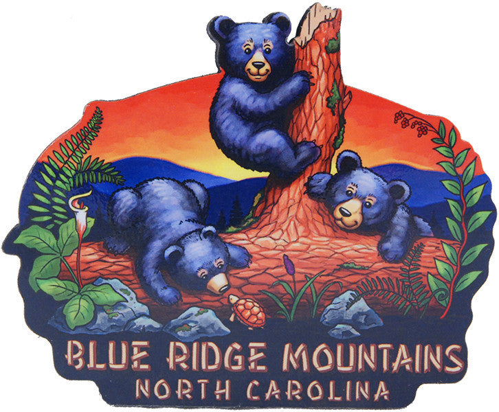 Magnet Artwood Blue Ridge North Carolina Bear Cubs