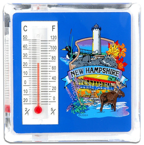 Thermometer Magnet Lucite New Hampshire Montage