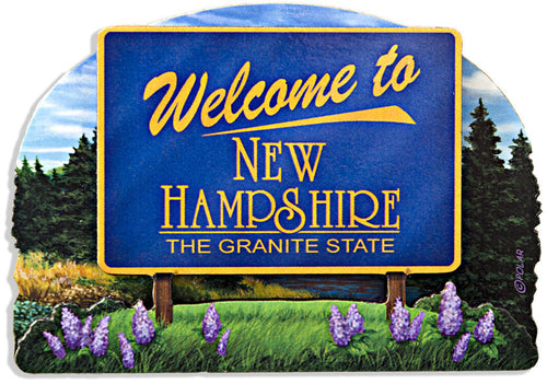 Magnet Wood Welcome Sign New Hampshire