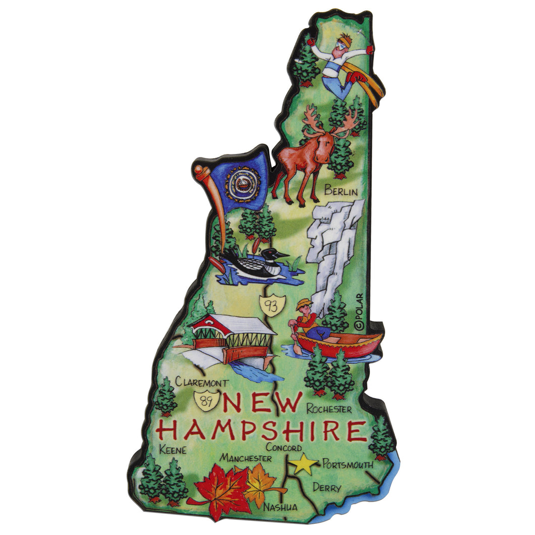 MGNH70 Magnet Large Artwood New Hampshire Map