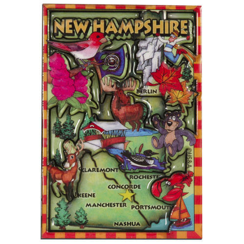 Magnet - Dual Level Epoxy - New Hampshire Map