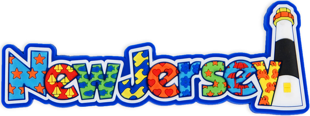 Magnet Raised Word New Jersey