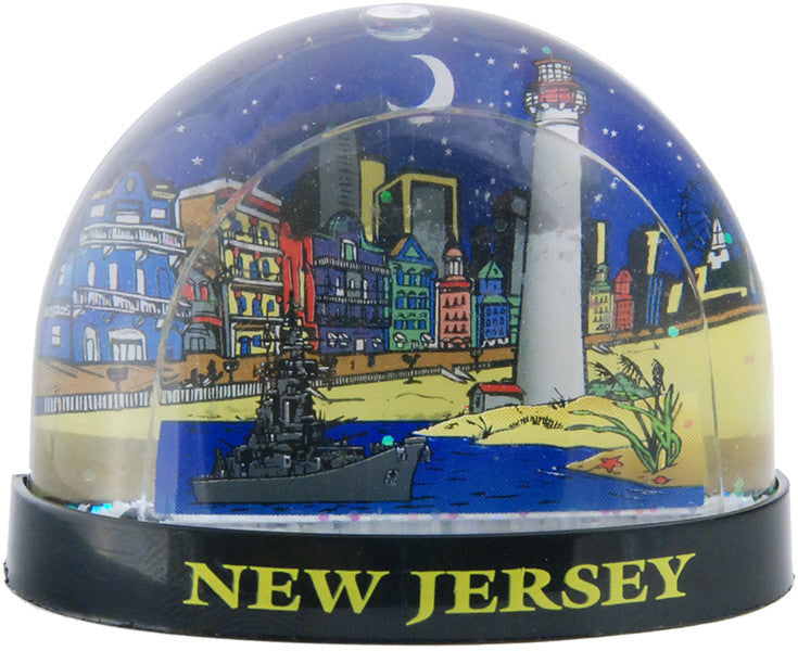 Magnet Snow Dome (Wide) New Jersey