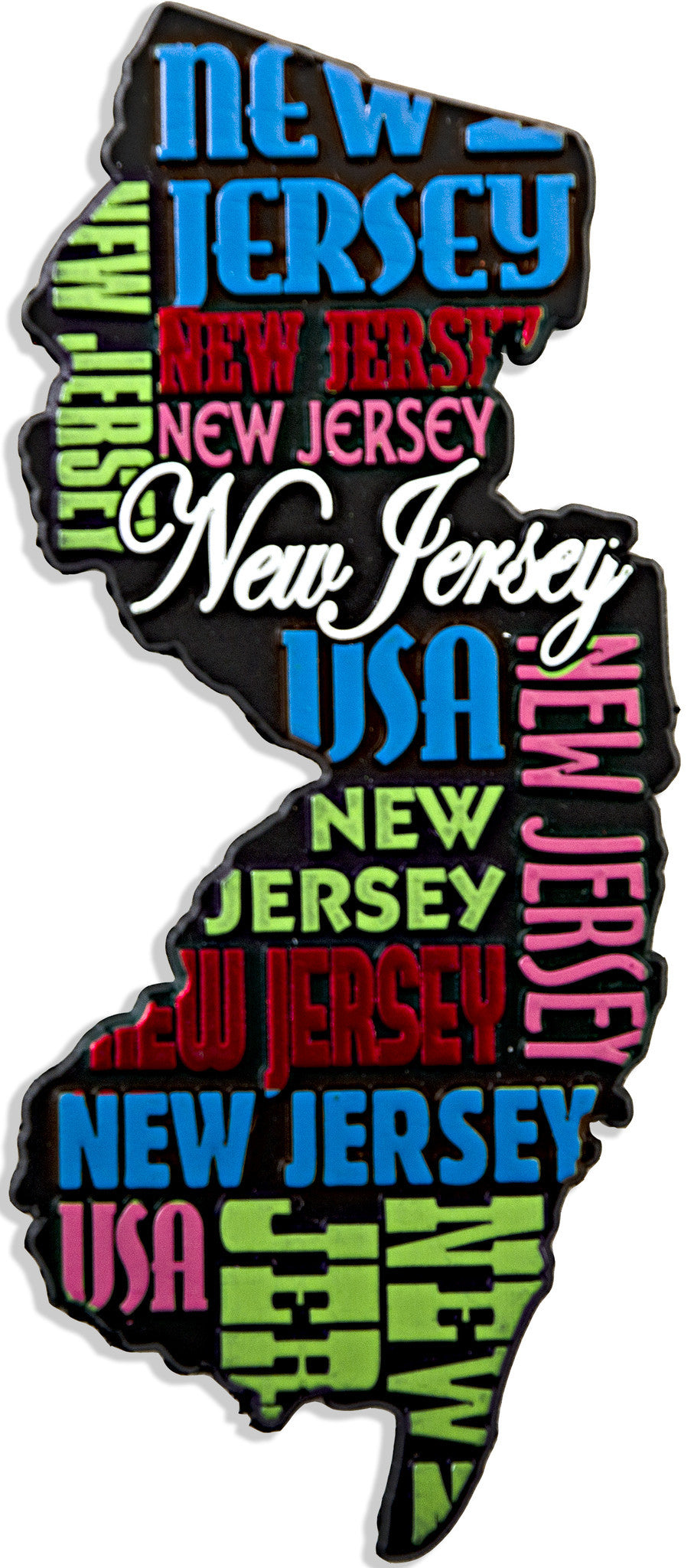 Rubber Magnet Large New Jersey Repeating