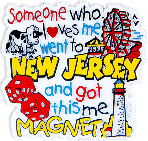 Rubber Magnet Large New Jersey Someone Loves Me