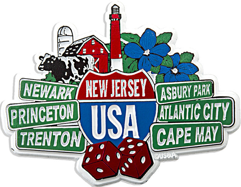 Rubber Magnet Large New Jersey Signs