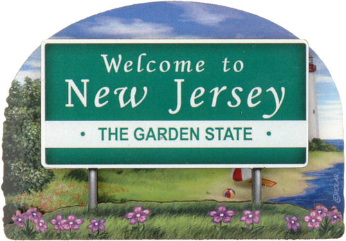 Magnet Wood Welcome Sign New Jersey