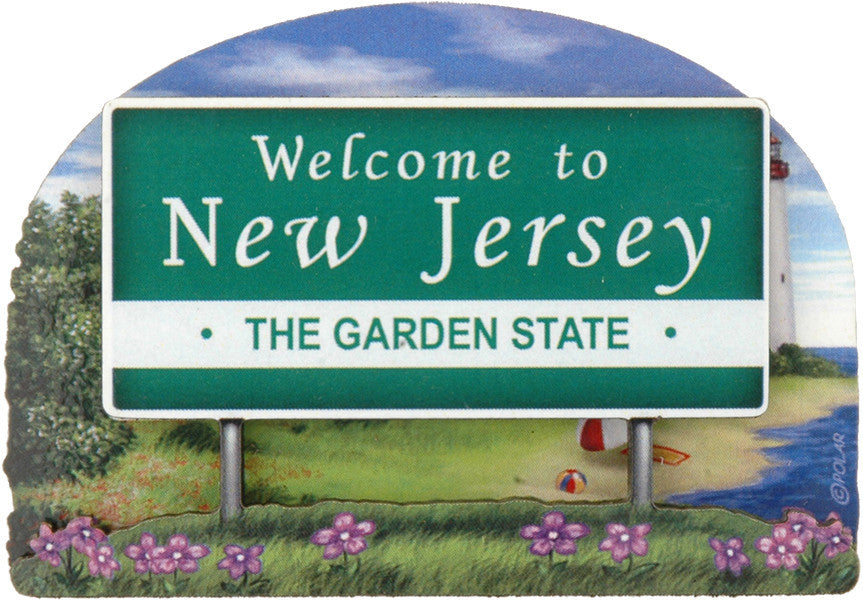 Magnet Wood Welcome Sign New Jersey