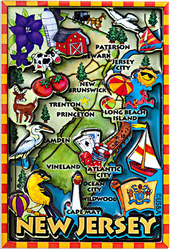 Magnet Dual Level Epoxy New Jersey Map