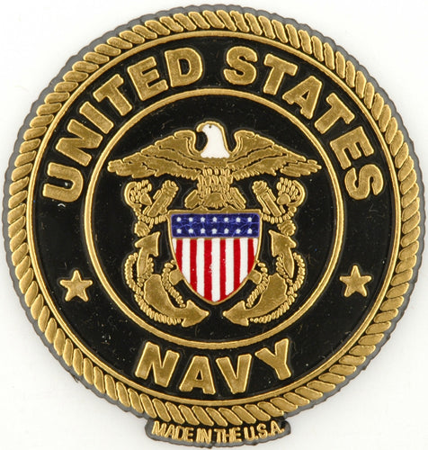 Rubber Magnet Large United States Navy Round