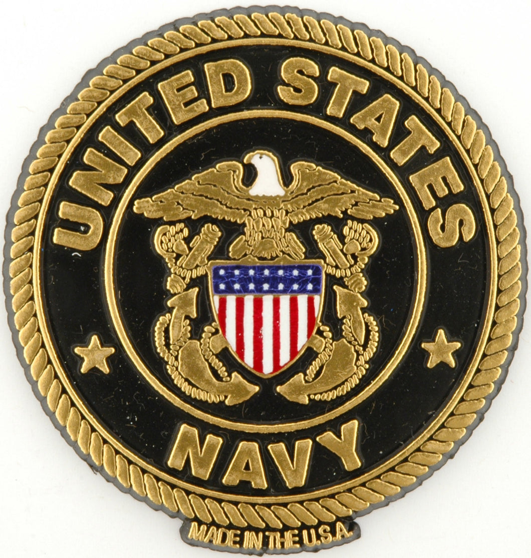 Rubber Magnet Large United States Navy Round