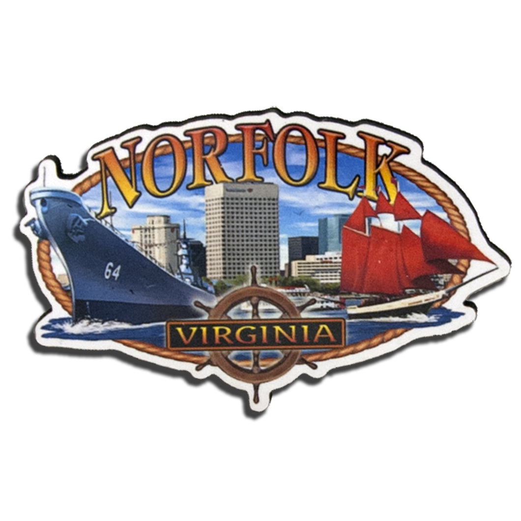 Magnet Large Artwood Norfolk Virginia