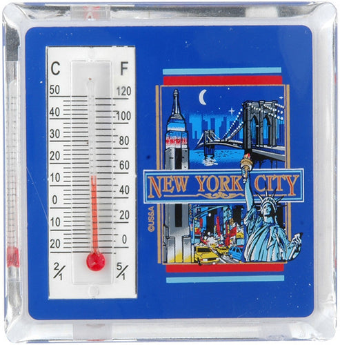 Thermometer Magnet Lucite New York City Night
