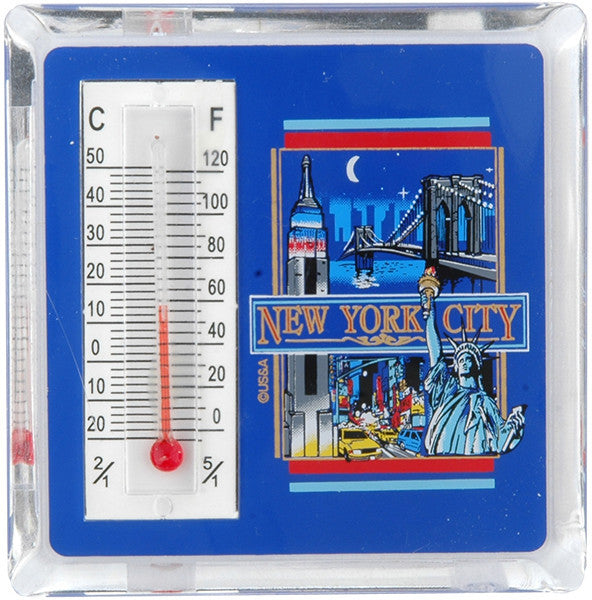 Thermometer Magnet Lucite New York City Night