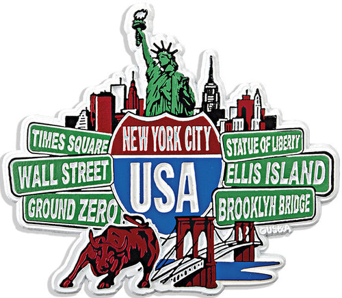 Rubber Magnet Large New York City Signs