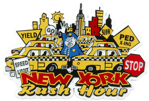 Rubber Magnet Large New York Rush Hour