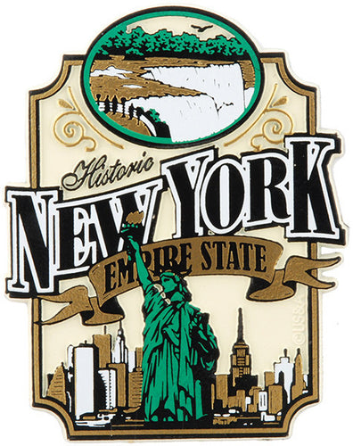 Rubber Magnet Large New York State Vintage