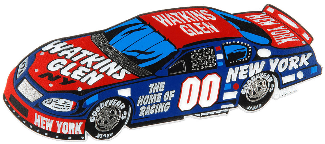 Rubber Magnet Large Watkins Glen NY Race Car