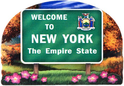 Magnet Wood Welcome Sign New York