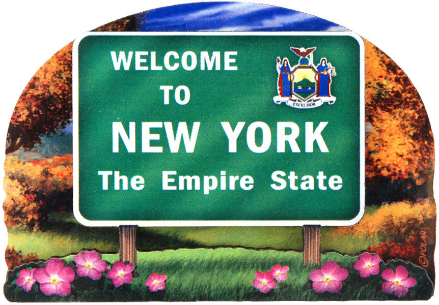 Magnet Wood Welcome Sign New York