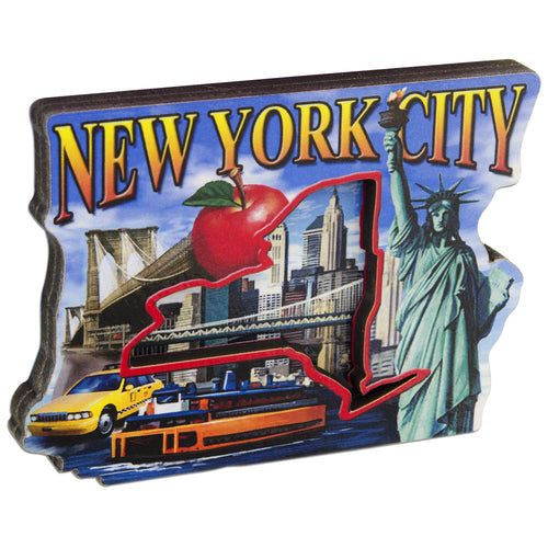 MGNY58 Magnet Wood Montage New York City