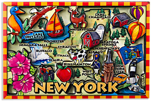 Magnet Dual Level Epoxy New York Map