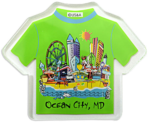 Magnet Lucite T-Shirt Ocean City Cartoonscape