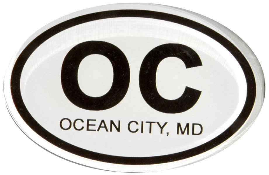 Magnet Thick Lucite Ocean City Euro Oval