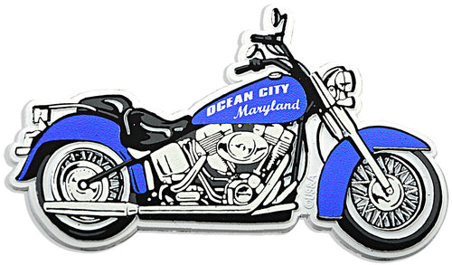Rubber Magnet Large Ocean City Motorcycle