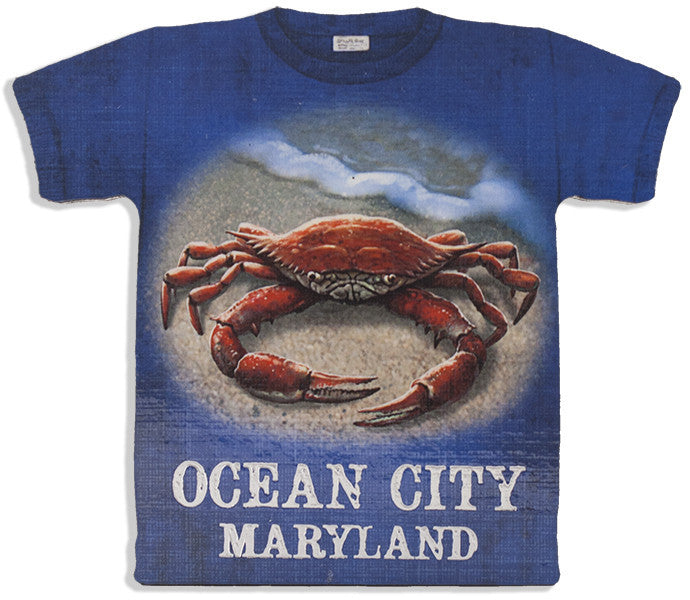 Magnet Wood T-Shirt Ocean City Crab