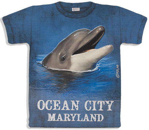 Magnet Wood T-Shirt Ocean City Dolphin