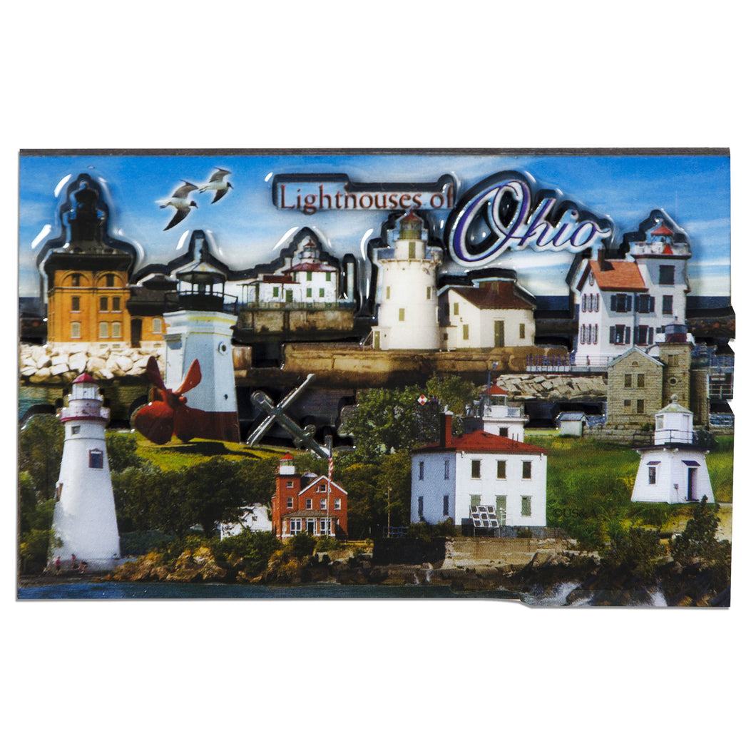 MGOH03 Magnet / Dual Level Epoxy - Lighthouses of Ohio