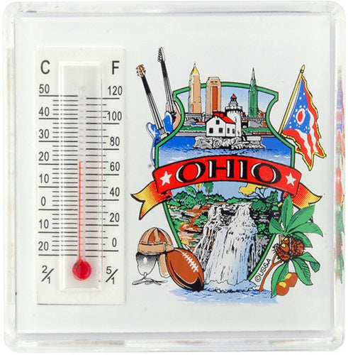 Thermometer Magnet Lucite Ohio Montage