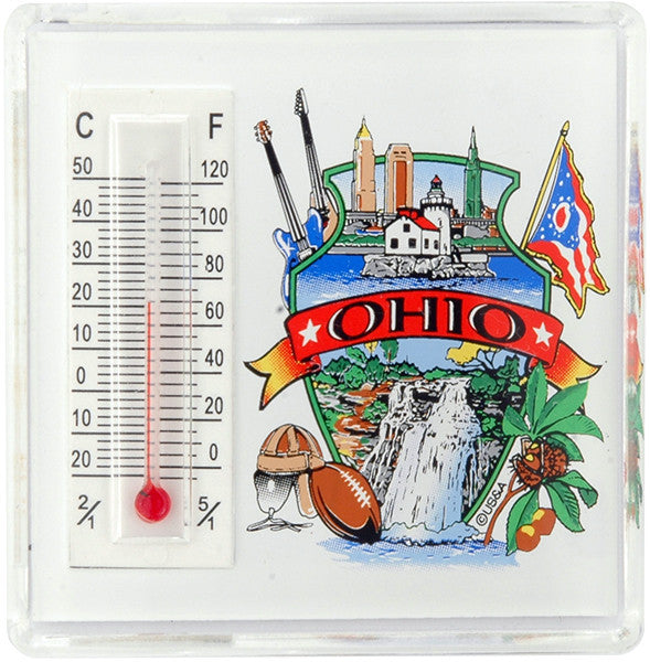 Thermometer Magnet Lucite Ohio Montage