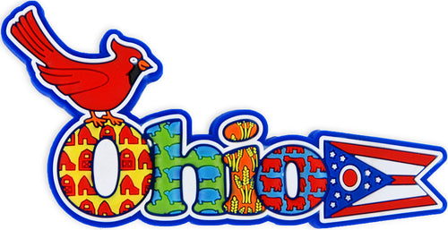 Magnet Raised Word Ohio