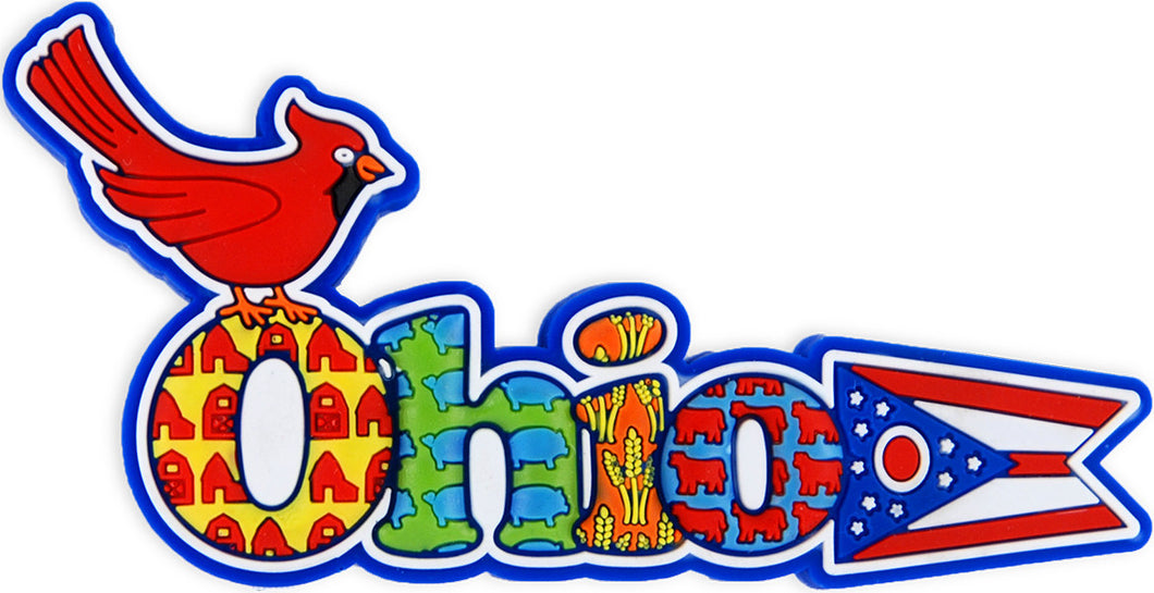 Magnet Raised Word Ohio