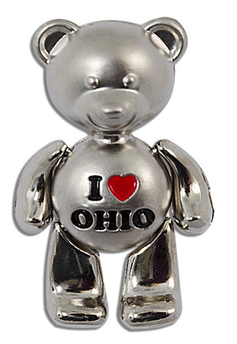 Magnet Moving Teddy Bear I Heart Ohio