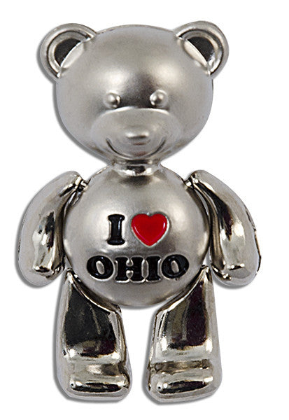 Magnet Moving Teddy Bear I Heart Ohio