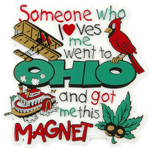 Rubber Magnet Large Ohio Someone Loves Me