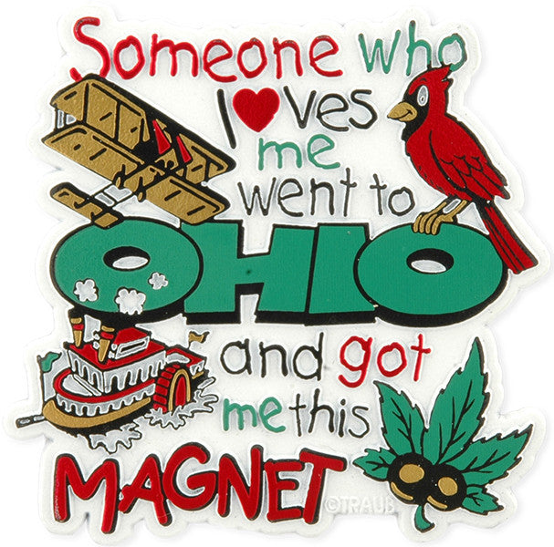 Rubber Magnet Large Ohio Someone Loves Me