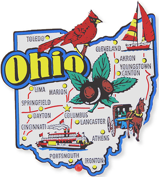 Magnet Jumbo Ohio Cartoon Map