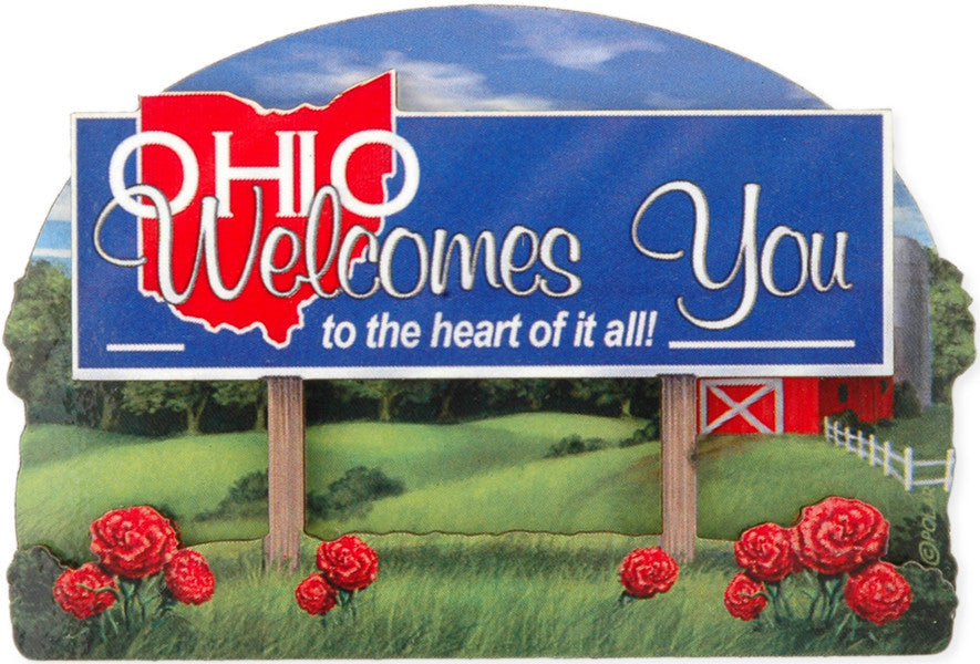 Magnet Wood Welcome Sign Ohio